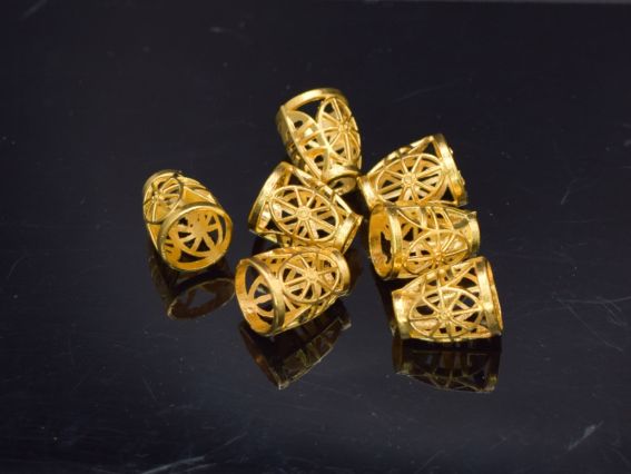 Ковпачок біжутерний №66 4 овали Тибет, 11х13мм, колір Золото