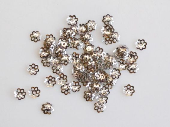 Розетка для бусин №14 Маленький цветок 6 мм, 2 гр, платинового цвета, Розетка для бусин №14 Маленький цветок 6 мм, 2 гр, платинового цвета,