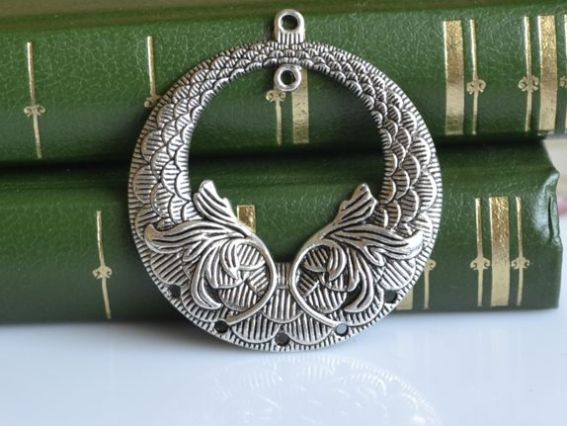 Коннектор 1/5 Круг 6 см, античное серебро Коннектор 1/5 Круг 6 см, античное серебро