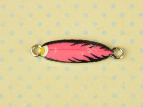 Конектор 1/1 Перо, емаль, рожеве з чорним 
