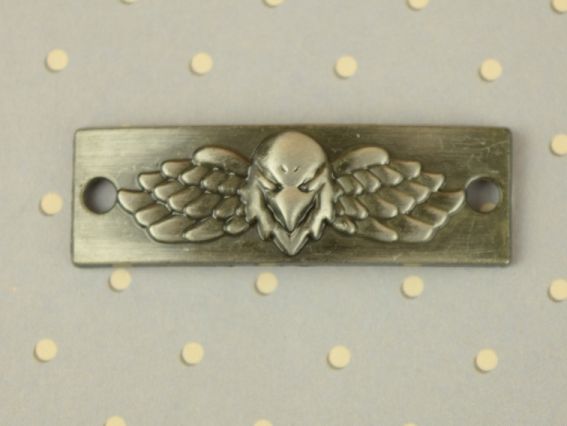 Коннектор для браслета прямокутний вигнутий Орел, сірий