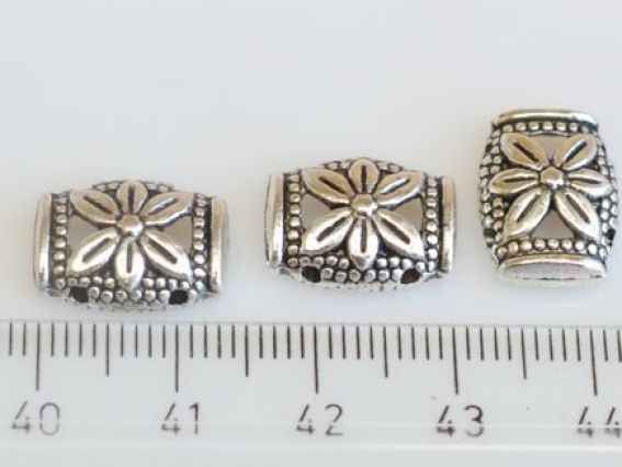  Проставка для бижутерии С цветком 14х11мм, 2/2, цвет античное серебро, 1 шт