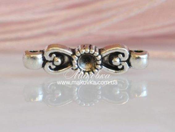 Проставка для бижутерии под стразу 22х5х4 мм, 2/2, античное серебро, 1 шт Проставка для бижутерии под стразу 22х5х4 мм, 2/2, античное серебро, 1 шт