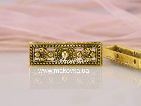 Проставка для бижутерии прямоуг-я 26x8x5 мм, 3/3, античное золото, 1 шт Проставка для бижутерии прямоуг-я 26x8x5 мм, 3/3, античное золото, 1 шт