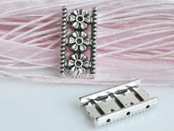 Проставка для бижутерии прямоуг-я цветочки 25х14 мм, 3/3, 1 шт Проставка для бижутерии прямоуг-я цветочки 25х14 мм, 3/3, 1 шт