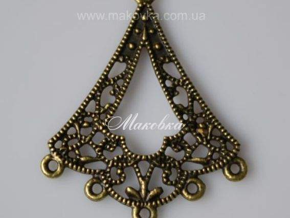 Коннектор 1/5 Треугольный, античная бронза, 1 шт Коннектор 1/5 Треугольный, античная бронза, 1 шт