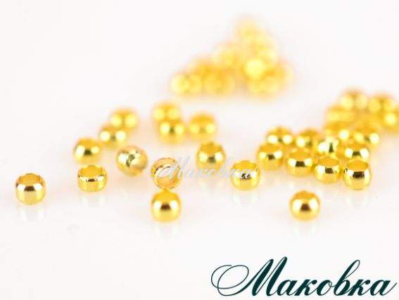 Затискачі (кримпи) з латуні 2х1,4 мм, під золото, 5 гр Затискачі (кримпи) з латуні 2х1,4 мм, під золото, 5 гр