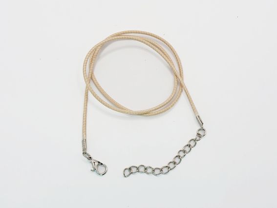 Основа на шею 1,5 мм Кофейная, 44+5см корейский вощенный шнур с карабином