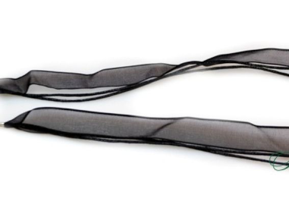 Стрічка під кулон Основа на шию 2 + 1 Комбінована чорна, 1 шт