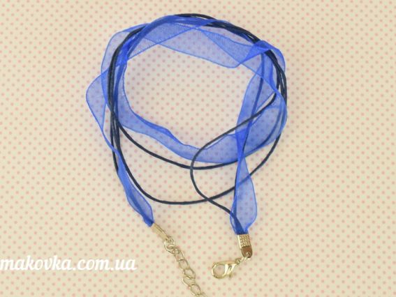 Основа на шию зі стрічками 2+1 Комбінована СИНЯ, 1 шт