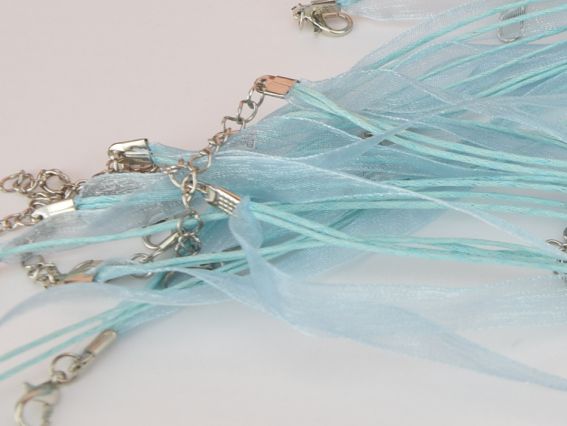 Основа на шию зі стрічками 2+1 Комбінована Бірюзова світла, 1 шт