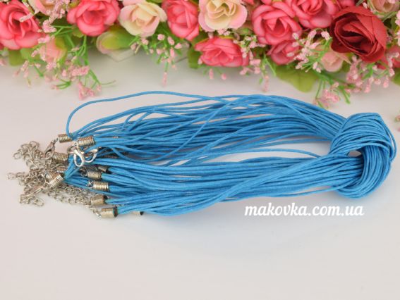Основа на шею Мульти 5в1 из вощенных шнуров , 42+4 см цвет на выбор №3 бирюзовый