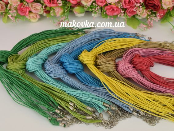 Основа на шею из вощенных шнуров 5 в 1, под кулон , длина 42+4 см цвет на выбор