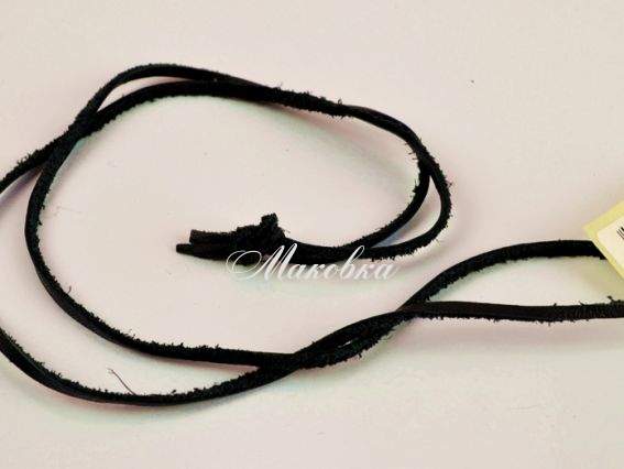 Кожаный шнур 75 см толщиной 3 мм, для  кулонов, 1 шт черный Кожаный шнур 75 см толщиной 3 мм, для  кулонов, 1 шт черный