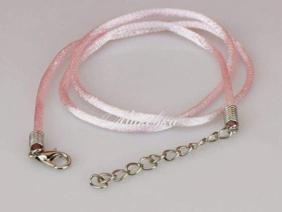 Основа на шею Шелковая, 2,5 мм, БЛЕДНО-РОЗОВАЯ, 45+5 см с карабином Основа на шею Шелковая, 2,5 мм, БЛЕДНО-РОЗОВАЯ, 45+5 см с карабином