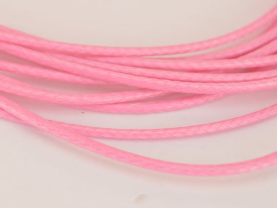 Світло-рожева тонка основа на шию 1.5 мм шнур з карабіном
