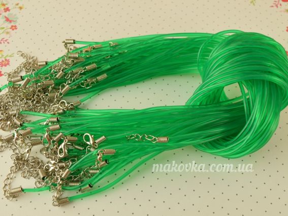 Основа на шию силіконова 2 мм кольорова, 46+3 см зеленая