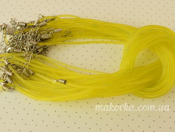 Основа на шию силіконова 2 мм кольорова, 46+3 см желтая