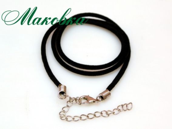 Основа на шею Вельветовая, 3 мм, черная Основа на шею Вельветовая, 3 мм, черная