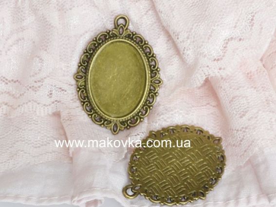 Основа под камею №6, античная бронза 30х40/18х25 мм Основа под камею №6, античная бронза 30х40/18х25 мм