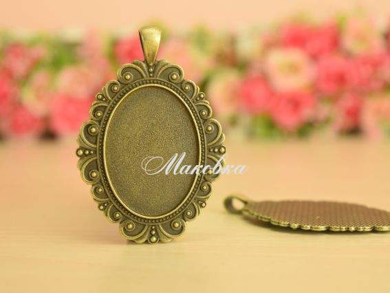 Основа под камею №36, ОВАЛ Весна 59х41 мм (25х35) мм, античная бронза, 1 шт Основа под камею №36, ОВАЛ Весна 59х41 мм (25х35) мм, античная бронза, 1 шт