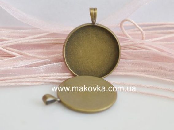 Оправа №15 Круглая 25х32 мм латунь, античная бронза Оправа №15 Круглая 25х32 мм латунь, античная бронза