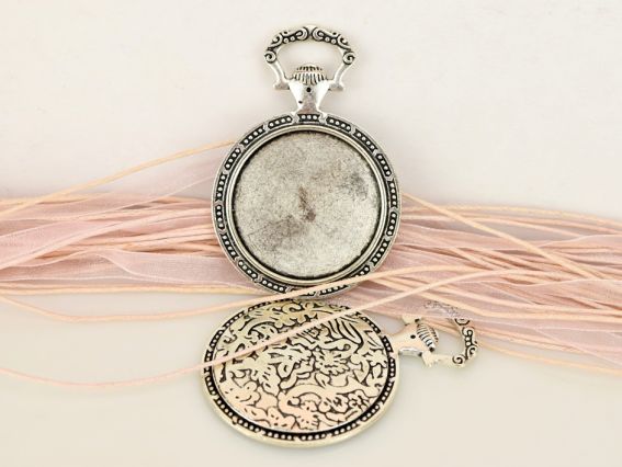 Основа под кабошон, опрва №32, Оправа Часы 44x64 мм, античное серебро, 1 шт Основа под кабошон, опрва №32, Оправа Часы 44x64 мм, античное серебро, 1 шт