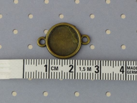 Основа під камінь №39, Коло з двома кільцями 59х41 мм (25х35) мм, антична бронза, 1 шт