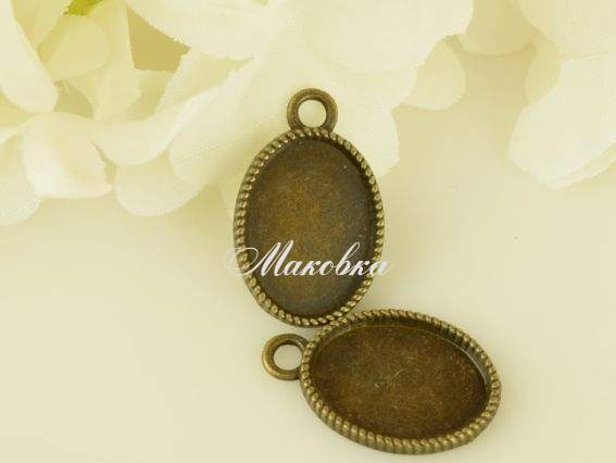 Основа під камею №40 кант, антична бронза 1 шт Основа під камею №40 кант, антична бронза 1 шт