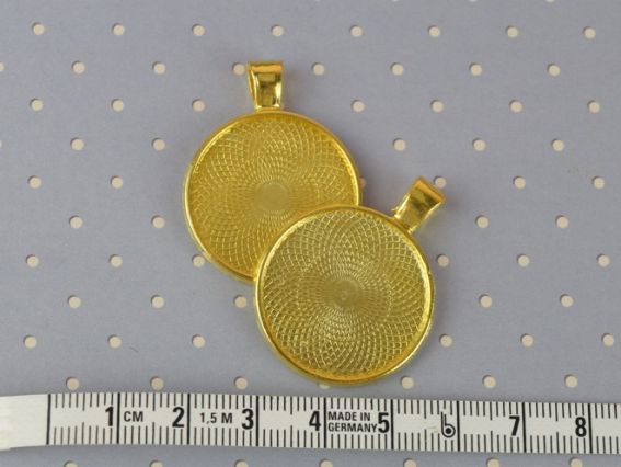 Оправа для кабошона №41 Кругла 27х35 мм, колір золотий, 1 шт