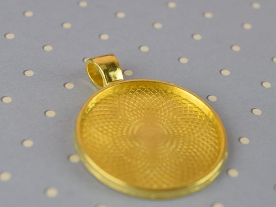 Оправа для кабошона №41 Кругла 27х35 мм, колір золотий, 1 шт