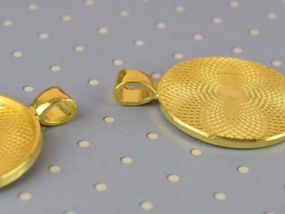 Оправа для кабошона №41 Кругла 27х35 мм, колір золотий, 1 шт