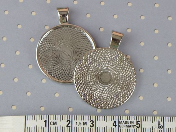 Оправа для кабошона №41 Кругла 27х35 мм, колір платіновий, 1 шт