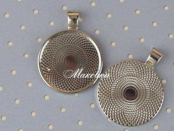 Основа під кобошон №41 Кругла 27х35 мм, платінова, 1 шт Основа під кобошон №41 Кругла 27х35 мм, платінова, 1 шт