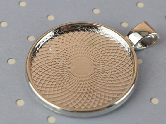 Оправа для кабошона №41 Кругла 27х35 мм, колір платіновий, 1 шт