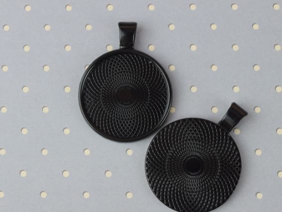 Оправа для кабошона №41 Кругла 27х35 мм, колір чорний, 1 шт