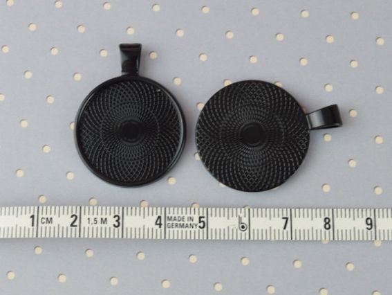 Оправа для кабошона №41 Кругла 27х35 мм, колір чорний, 1 шт