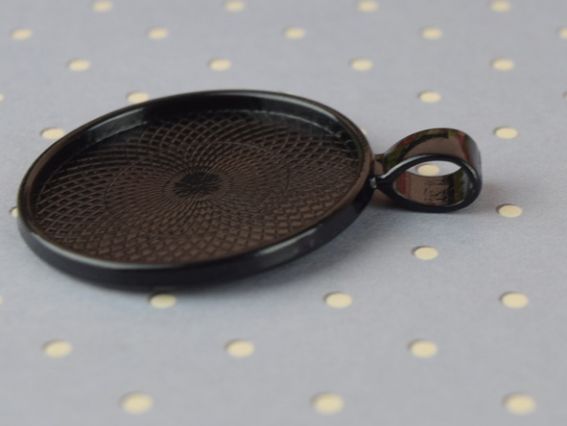 Оправа для кабошона №41 Кругла 27х35 мм, колір чорний, 1 шт