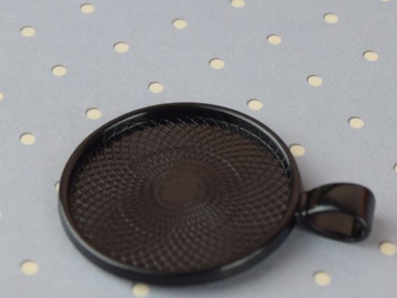 Оправа для кабошона №41 Кругла 27х35 мм, колір чорний, 1 шт