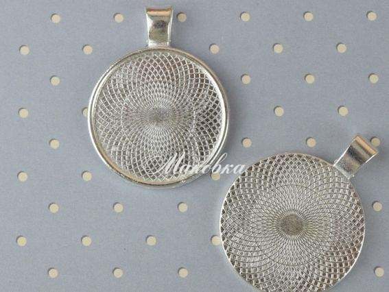 Основа під кобошон №41 Кругла 27х35 мм, СРІБНА, 1 шт