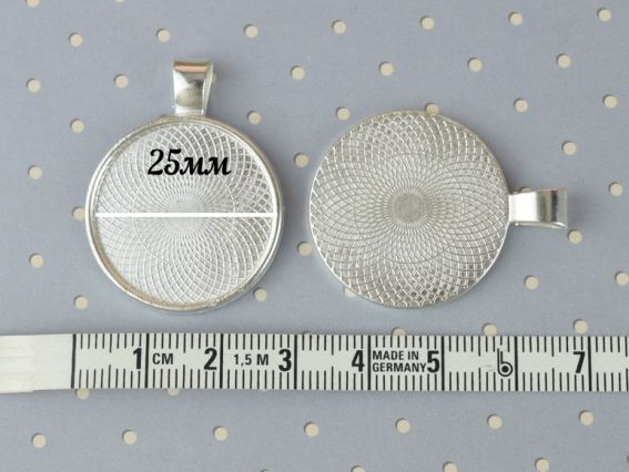Оправа для кабошона №41 Кругла 27х35 мм, колір срібний, 1 шт