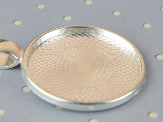 Оправа для кабошона №41 Кругла 27х35 мм, колір срібний, 1 шт