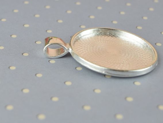 Оправа для кабошона №41 Кругла 27х35 мм, колір срібний, 1 шт