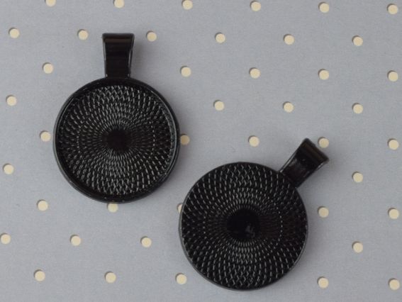 Оправа для кабошона №42 Кругла 23х30 мм, для кабошона 20мм, колір чорний, 1 шт