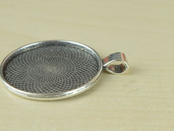 Оправа для кабошона №43 Кругла 32х40 мм, колір античне срібло, 1 шт