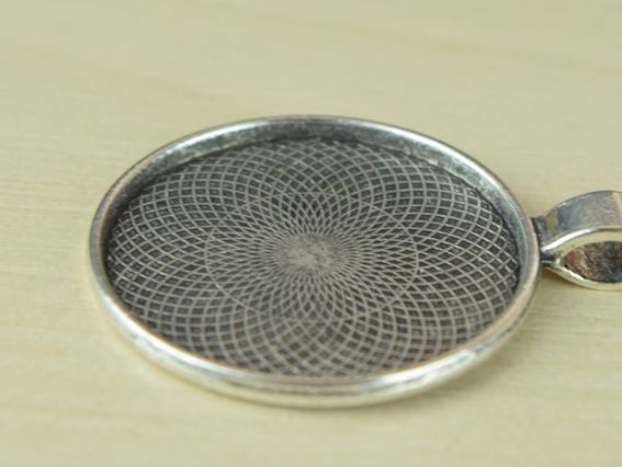 Оправа для кабошона №43 Кругла 32х40 мм, колір античне срібло, 1 шт