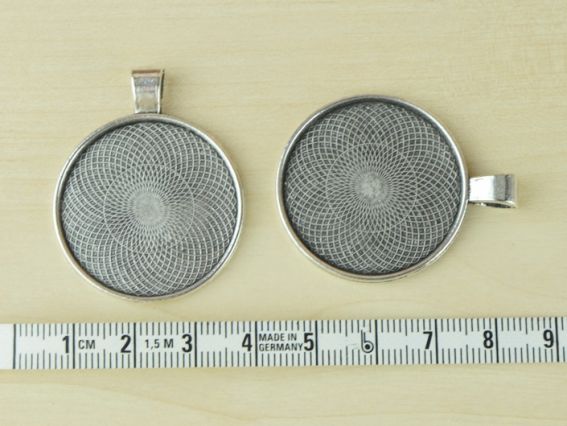 Оправа для кабошона №43 Кругла 32х40 мм, колір античне срібло, 1 шт