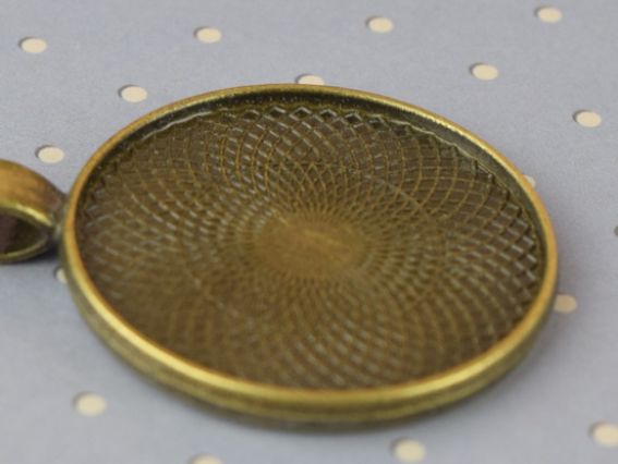 Оправа для кабошона №44 Кругла , розмір 32х40 мм, колір античне БРОНЗА, 1 шт