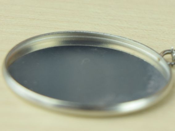 Оправа для кабошона №45 Кругла 26х35 мм, колір платіновий, 1 шт