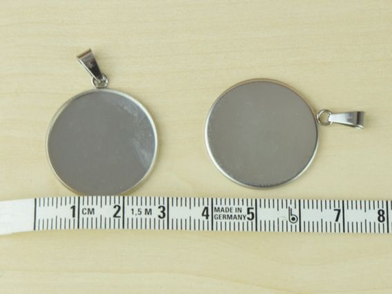 Оправа для кабошона №45 Кругла 26х35 мм, колір платіновий, 1 шт